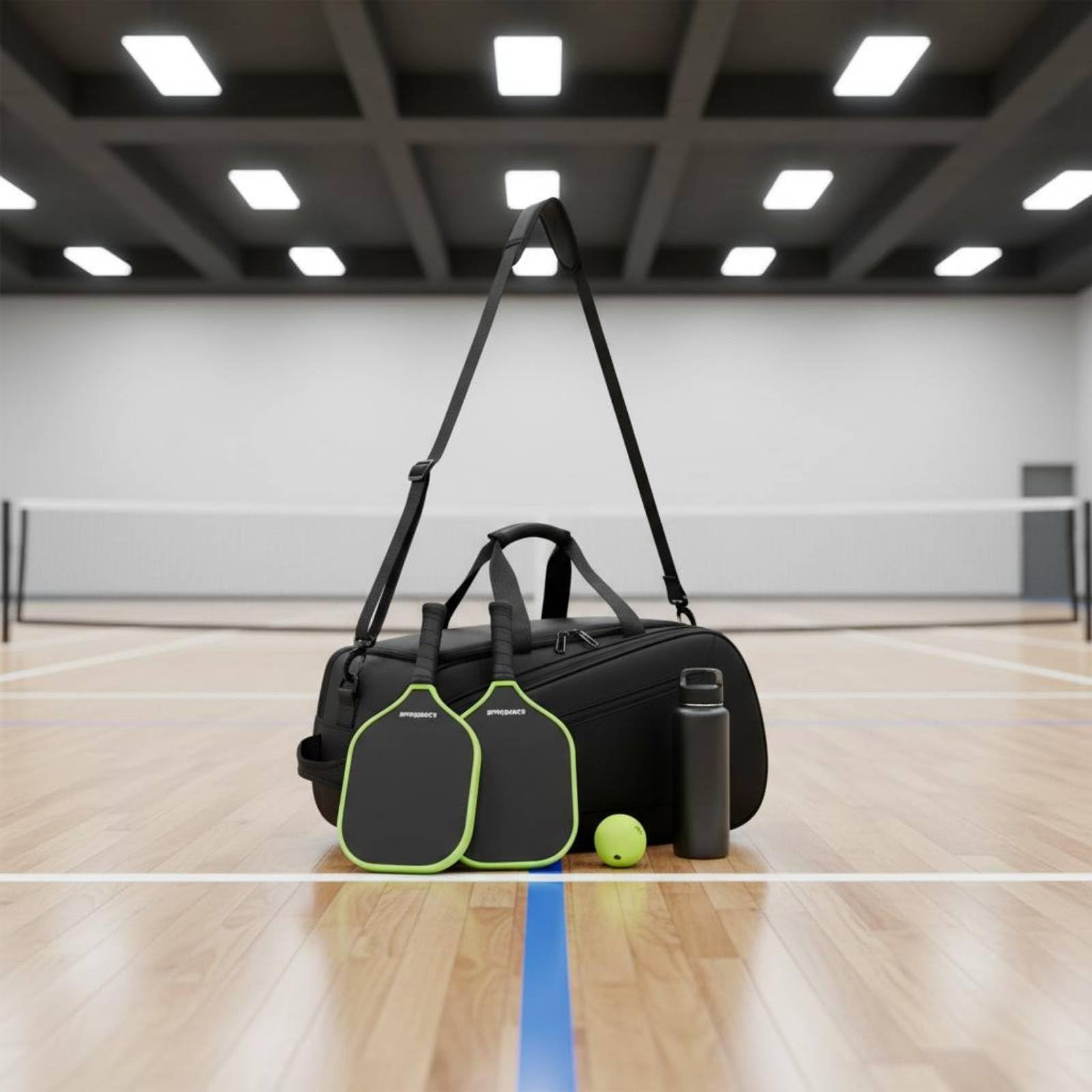 Borsa Sportiva da Uomo Borsone Palestra Zaino Duffel Trasformabile con Scomparto Racchette Scarpe Ventilato in Tessuto Oxford Impermeabile Adatta a Palestra Viaggio Outdoor