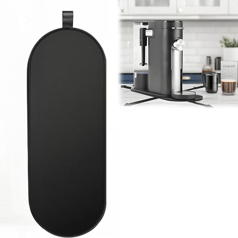Coffee Machine Mat for Ninja PB051 PB041 Coffee Machine Mat Easy Sliding Coffee Machine Mat Under Coffee Machine Black with Ring