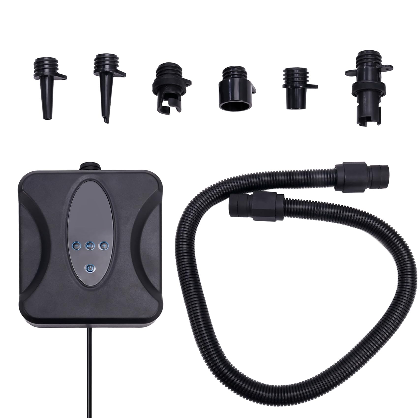 Inflador de aire portátil de 20 PSI con 6 adaptadores