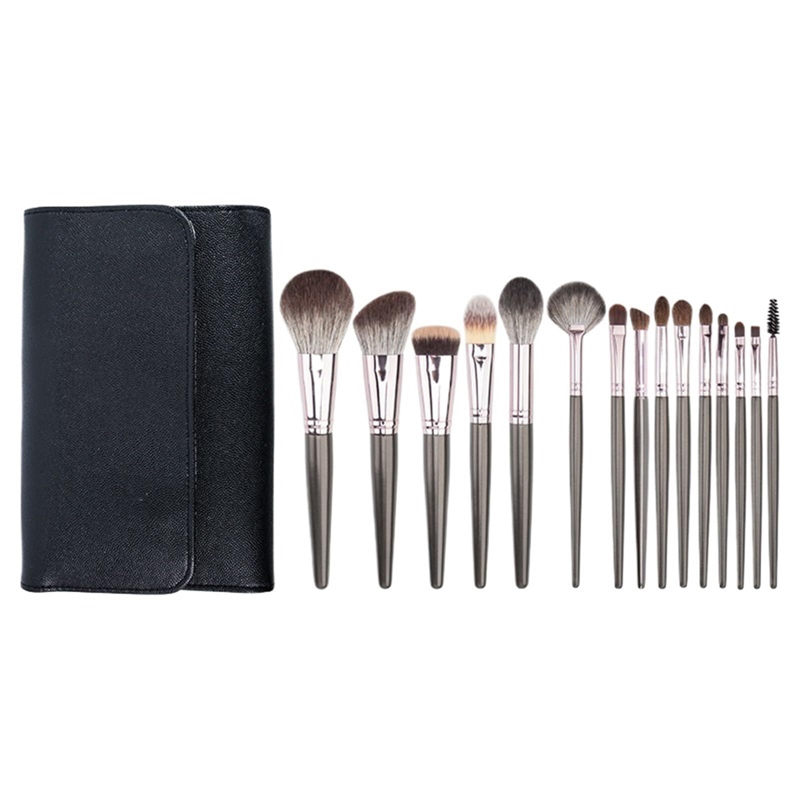 Pinselset Makeup Komplettes Set an Make-up-Werkzeugen, Make-up-Pinsel-Set mit 15 Tierhaaren, loser Puderpinsel, Rougepinsel