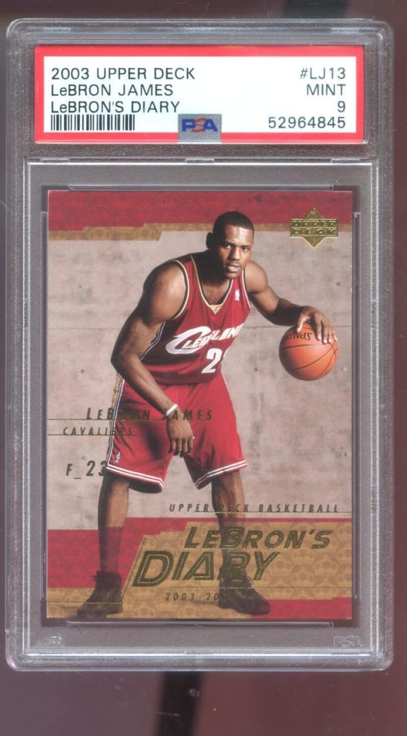 2003-04 Upper Deck #LJ13 Lebron James Diary ROOKIE RC PSA 9 Graded Card Lebron's - Basketball Slabbed Rookie Cards