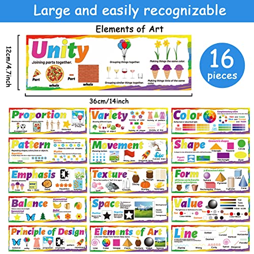 Image of Art Posters Elements of Art Principles of Design Poster Arts Bulletin Board Set for Classroom Arts Education Posters Decor for Middle School High School Classroom Decorations