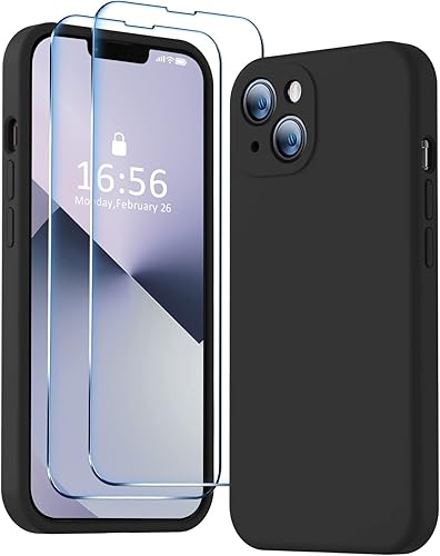 Miniatura 86 de BossKiss Funda compatible con iPhone 14 Pro, silicona mejorada [protección de cámara] [2 protectores de pantalla 9H], forro interior de microfibra