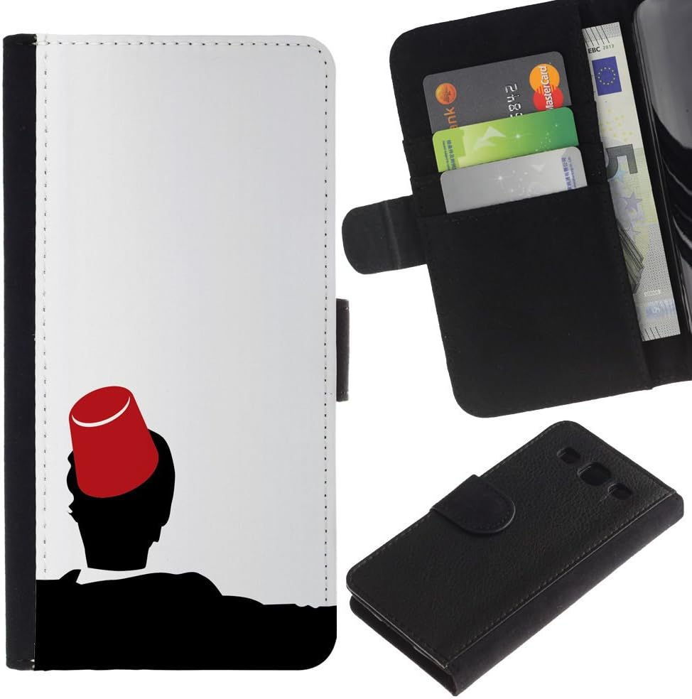 MobileX / Samsung Galaxy S3 III I9300 / Morocco Fez Marrakech Hat Tarboosh / Slim PU Leather Wallet Credit Card Case Cover Shell Armor