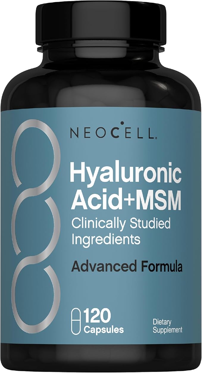 NeoCell Hyaluronic Acid with MSM 1000mg | 120 Capsules | Advanced Formula Supplement | Clinically Studied Ingredients