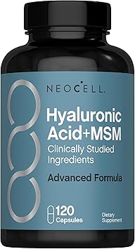 NeoCell Hyaluronic Acid with MSM 1000mg | 120 Capsules | Advanced Formula Supplement | Clinically Studied Ingredients