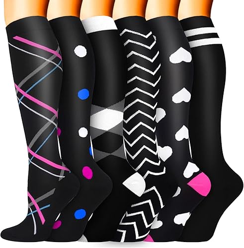 Miniatura 82 de Sooverki - Calcetines de compresión de cobre para circulación, para mujeres y hombres, 6 pares, para correr, atletismo, medicina, enfermería, viajes