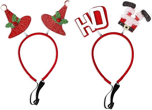 Miniatura 1 de Elegant little tail 2 diademas de Navidad para perro, accesorios para cachorros para perros pequeños y medianos, tocado de cuerda de pelo de