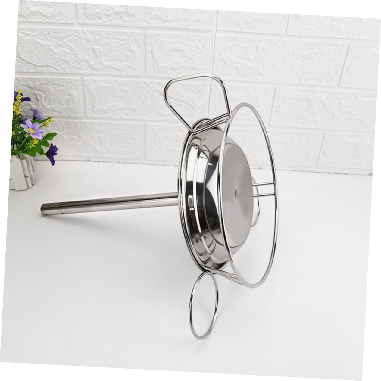 Stainless Steel Vertical Chicken Roaster Rack with Drip Pan Outdoor Turkey Roaster Holder for Even Heat Cooking Easy to Carry and Remove for Grilling and Smoking Poultry