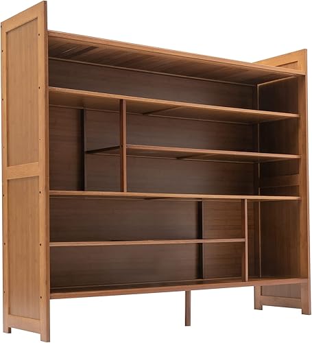 Miniatura 3 de Gdrasuya10 Armario de almacenamiento de zapatos de bambú natural de 6 niveles, zapatero de pie estilo granja, estante de almacenamiento de zapatos