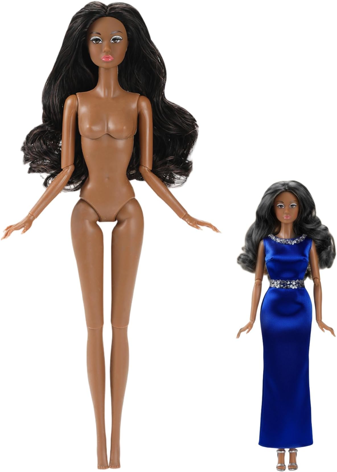 1/6 Scale Action Figure Decor, Multi Jointed Movable Female Action Figure Body for Display & Collection, Black Hair Toys_and_Games.-