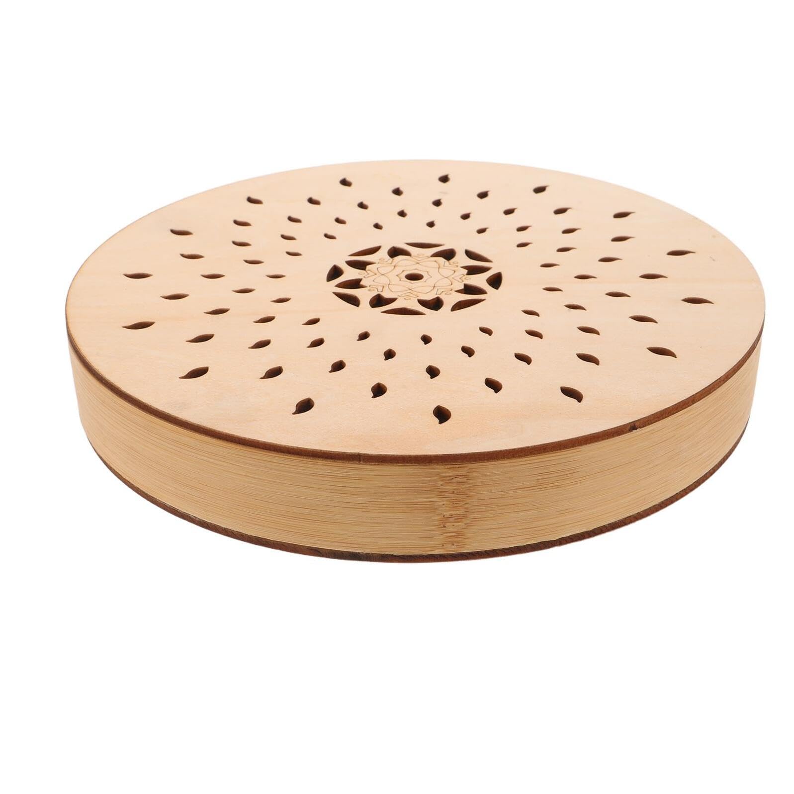 Tambour à Vagues Marines en Bois Beige, Instrument de Percussion Ethnique