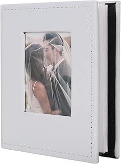 RECUTMS 100 Pocket Album 4x6 Small Photo Albums White Pages Vertical photo album Wedding Album Family Baby Anniversary Graduation Picture Book (White)