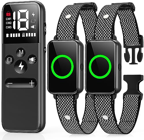 Dog Shock Collar for 2 Dogs, Shock Collar for 2 Dogs, Training Collar with Remote 2600FT Range, Shock Collar for Large Medium and Small Dogs 8-120lbs with Beep, Vibration, Static Shock, Safety Keypad