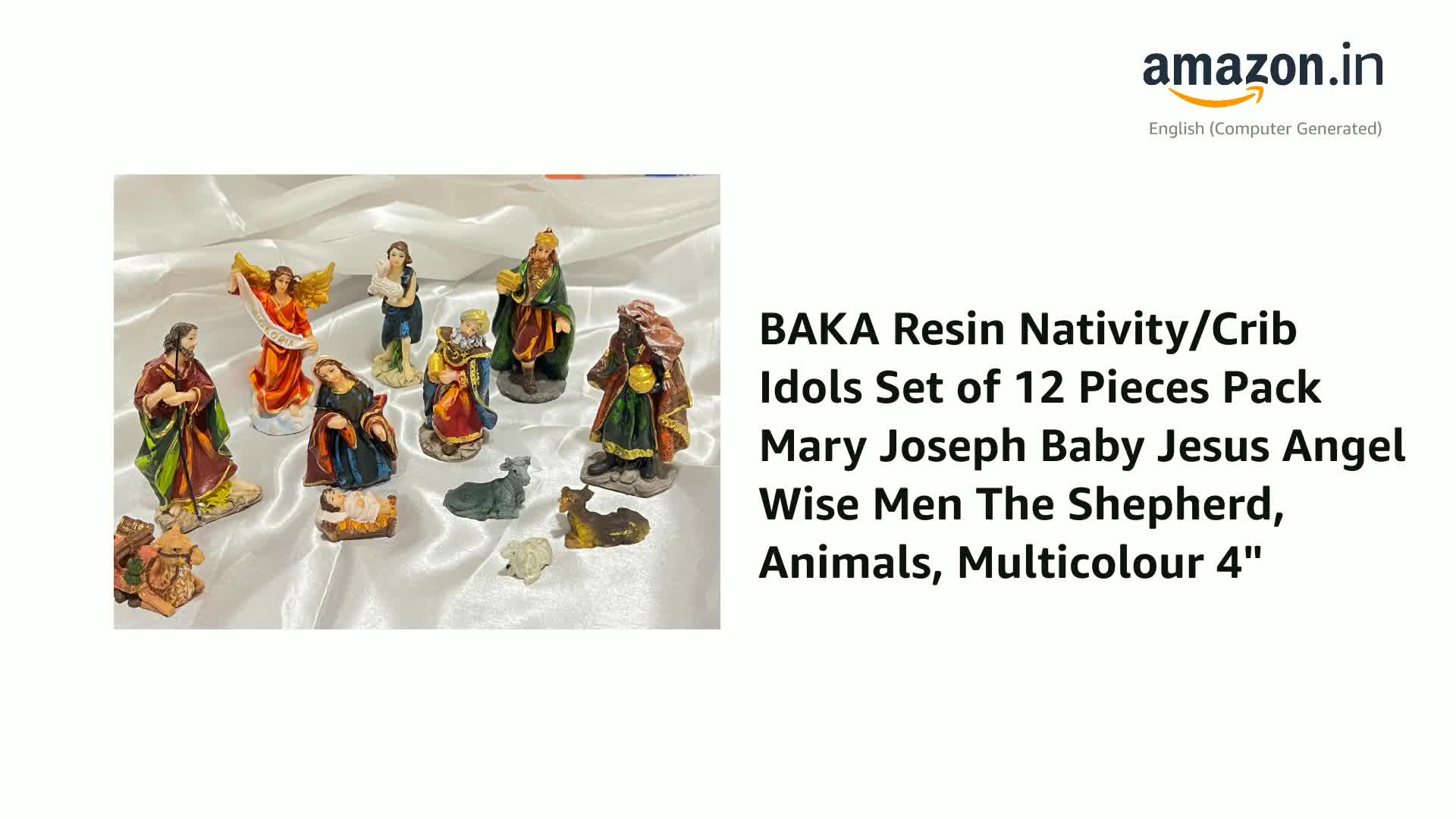 Buy BAKA Resin Nativity/Crib Idols Set of 12 Pieces Pack Mary