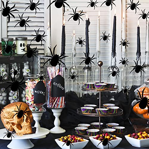 Lauvee Halloween Decorations Spider Stickers - 70 Pcs Diy 3D Plastic Spider Wall Sticker For Home Party With 4 Different Sizes Suitable For Walls | Windows | Rooms | Indoor | Outdoor #TOP5