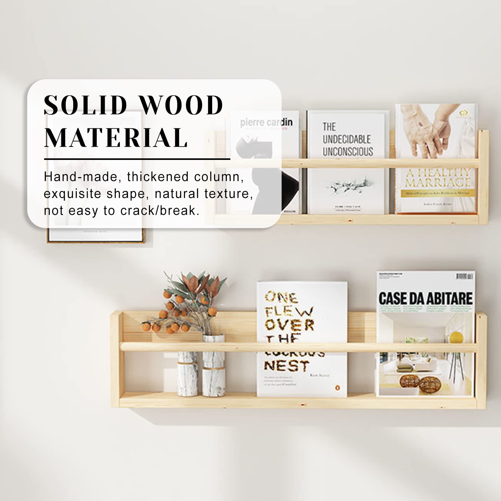 1 Stuks Tijdschrift Display Houder, Zwevende Boekenplanken Voor Aan De Muur, Wand Brochure Houder Literatuurrek Kantoor, Wachtkamer, Kerk, Koffie Shop, Weergave Thuis ( Size : Length 110cm/43.3inch