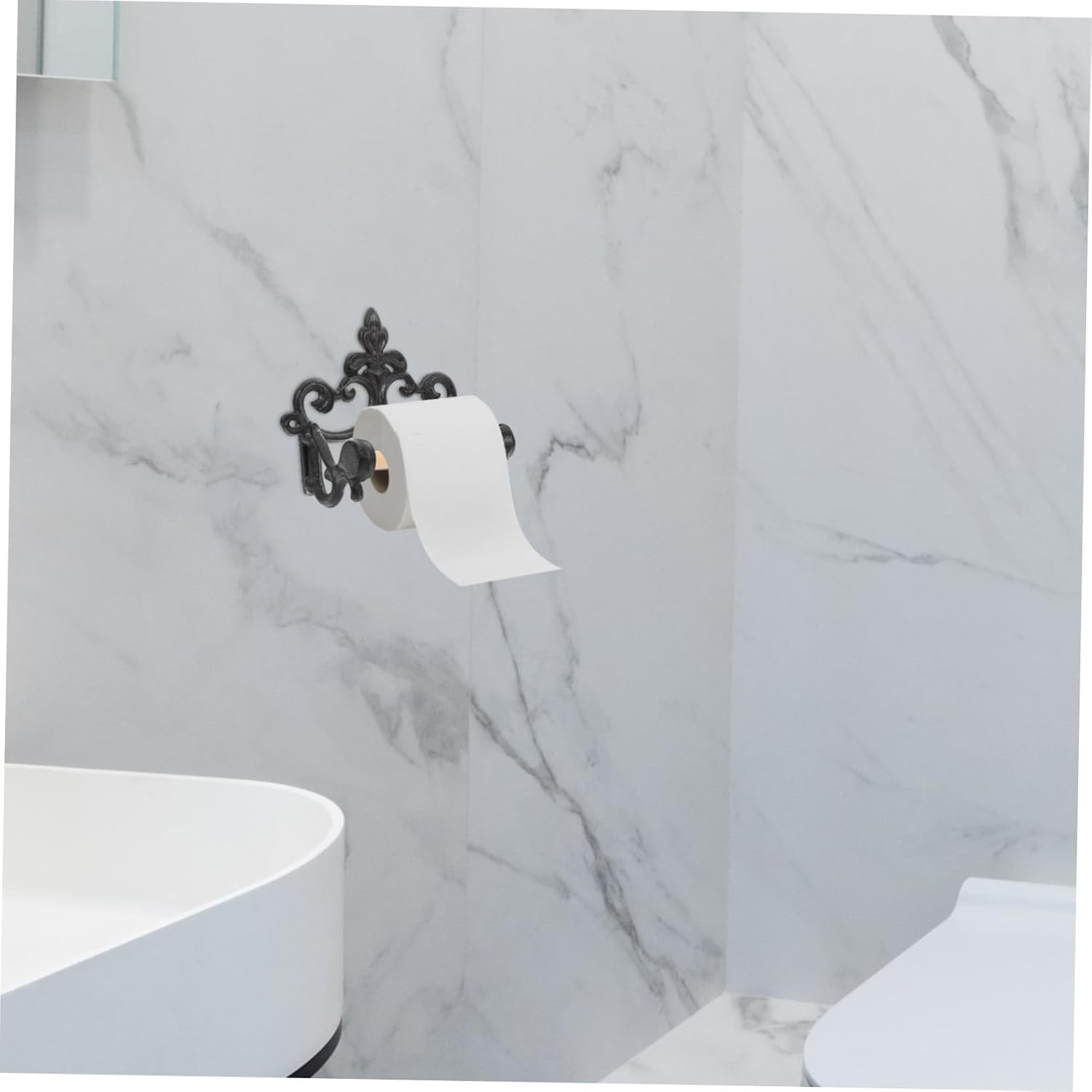 POPETPOP 2pcs Rustic Farmhouse Toilet Paper Holder Wall-Mounted Paper Towel Rack Easy Install Decor Bathroom Accessory