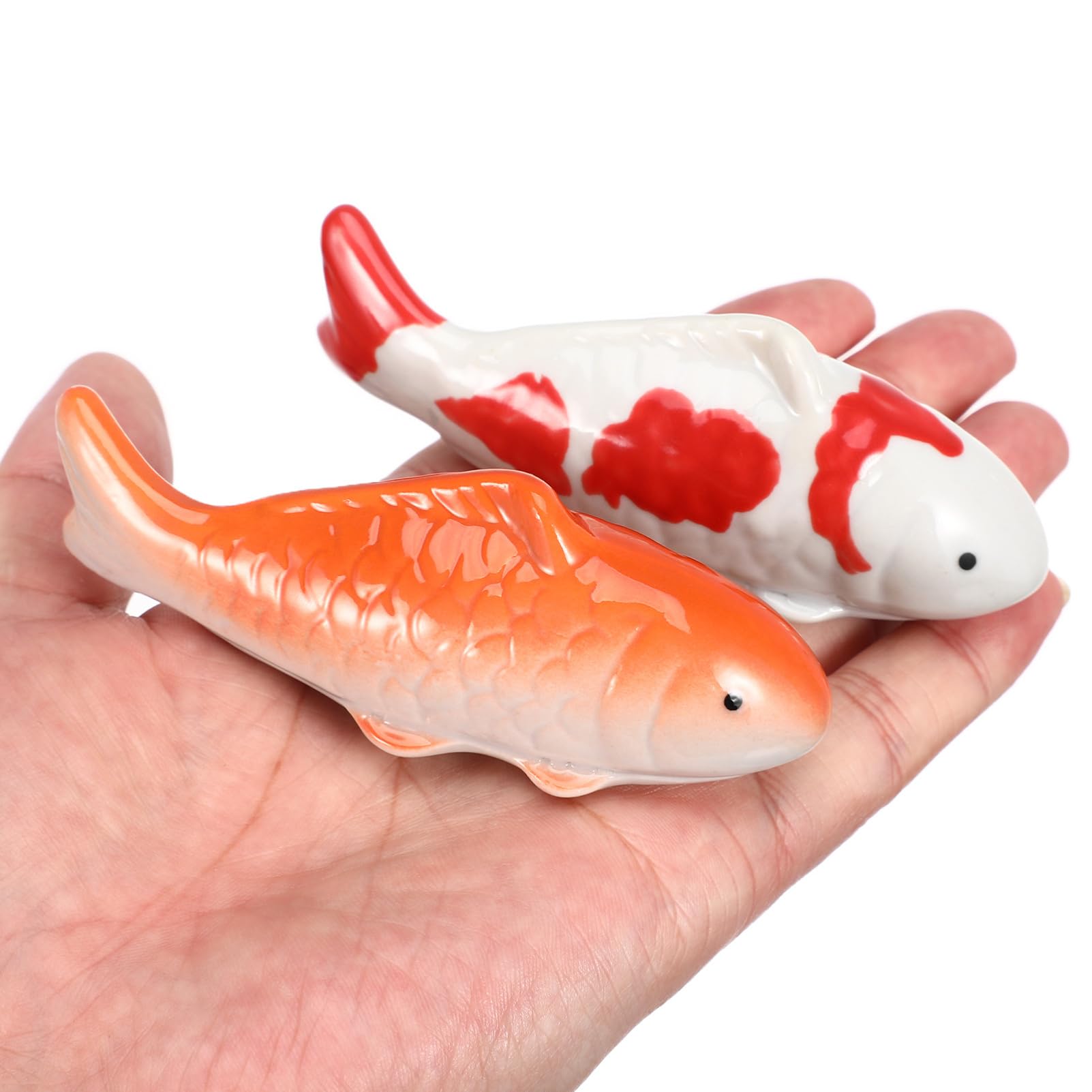 DOITOOL Koi-Fischfiguren Aus Keramik 20 Stück Handbemalte Schwimmende Japanische Koi-Statue Tischskulptur Zur Wohndekoration Zen-Garten-Ornament Für Liebhaber Aquarium-Dekoration