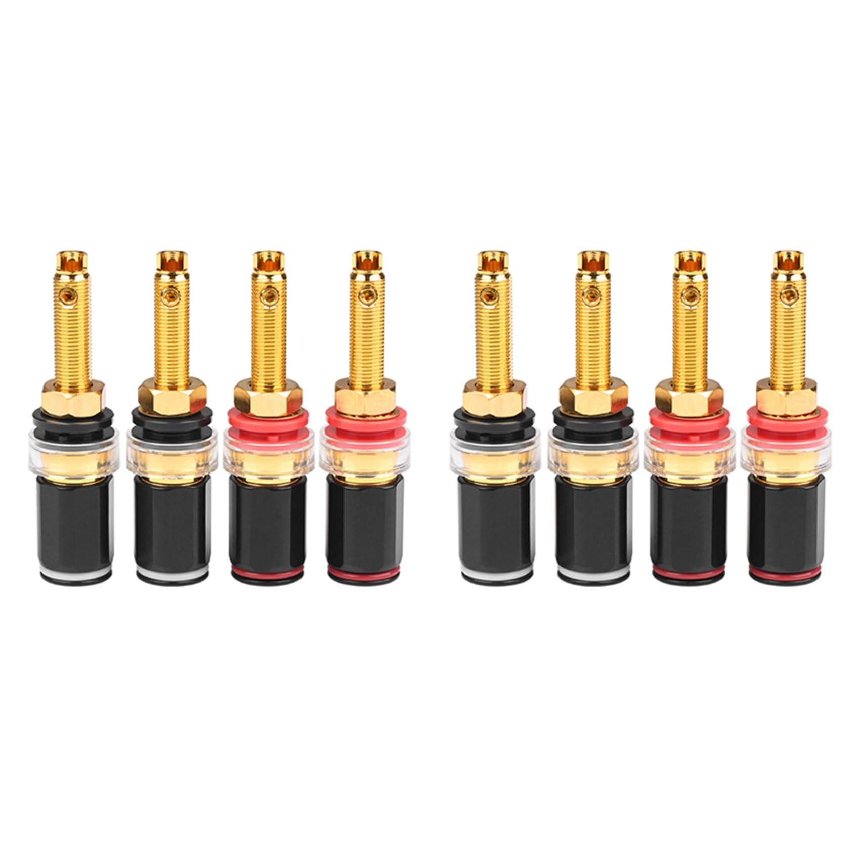 Jnchdghwa Women's Photo Color 8Pcs Hifi Speaker Terminal Binding Post Pure Copper Gold Plated Amplifier Connector For Banana Jack Plug