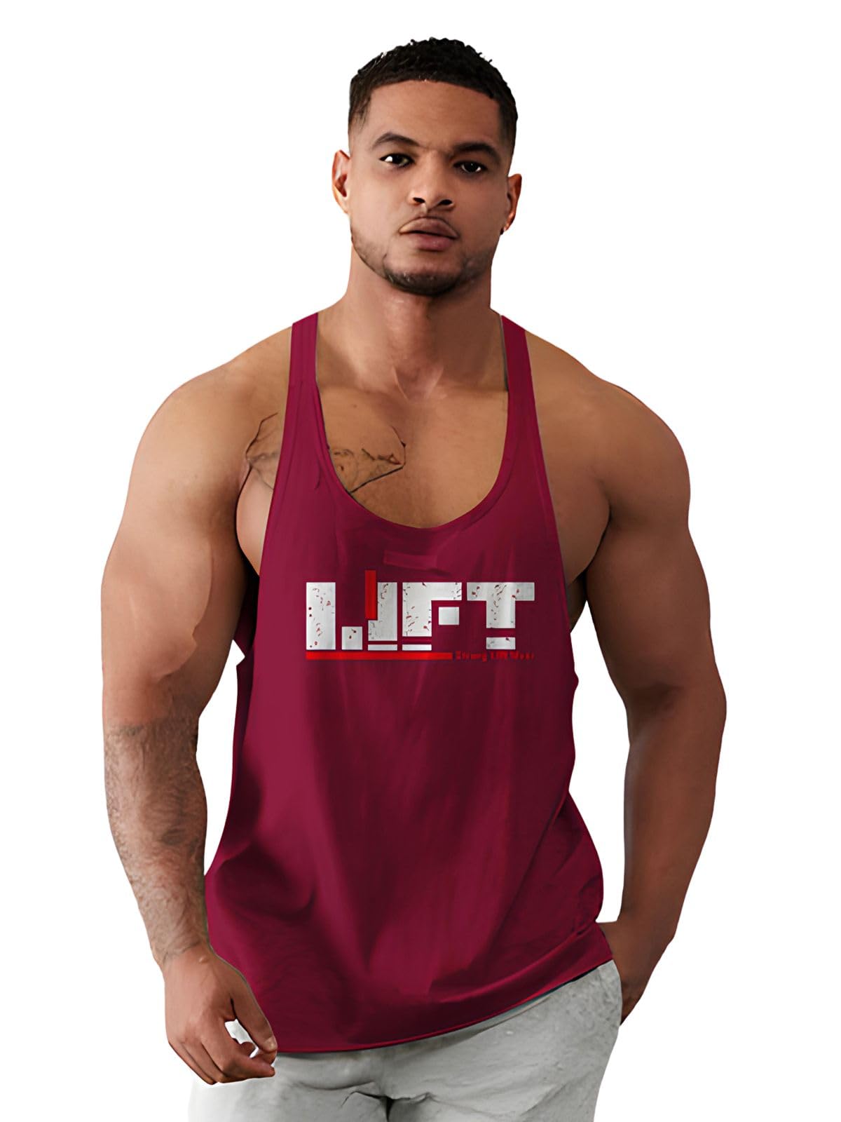 bab being beast apparel BAB Men's Regular Sleeveless Polyester Vest | Super Soft & Comfort Fit Gym Sando for Workout | Lift Print-picture-24