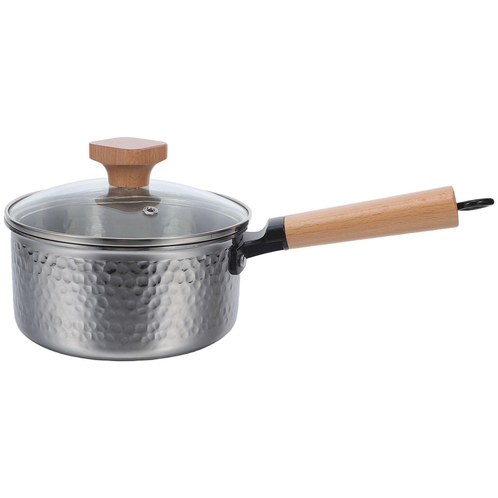 Casserole en Acier Inoxydable Poignée avec Couvercle en Verre