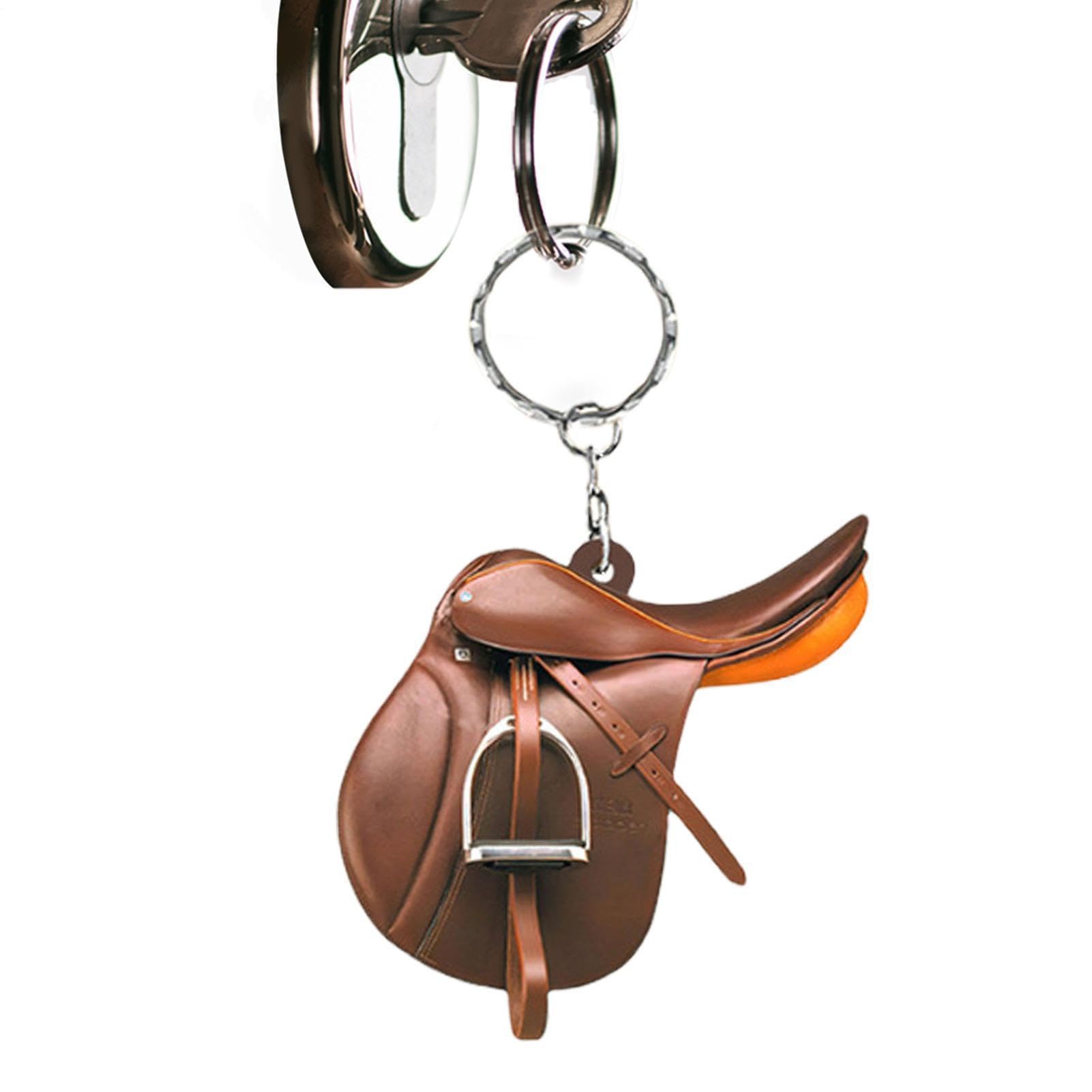 Llavero De Silla De Montar: Elegante Colgante De Llave De Caballo, Diseño De Silla De Montar Plana Elegante, Occidental + Duradero, Material Resistente De Aleación Certificado, para ESP