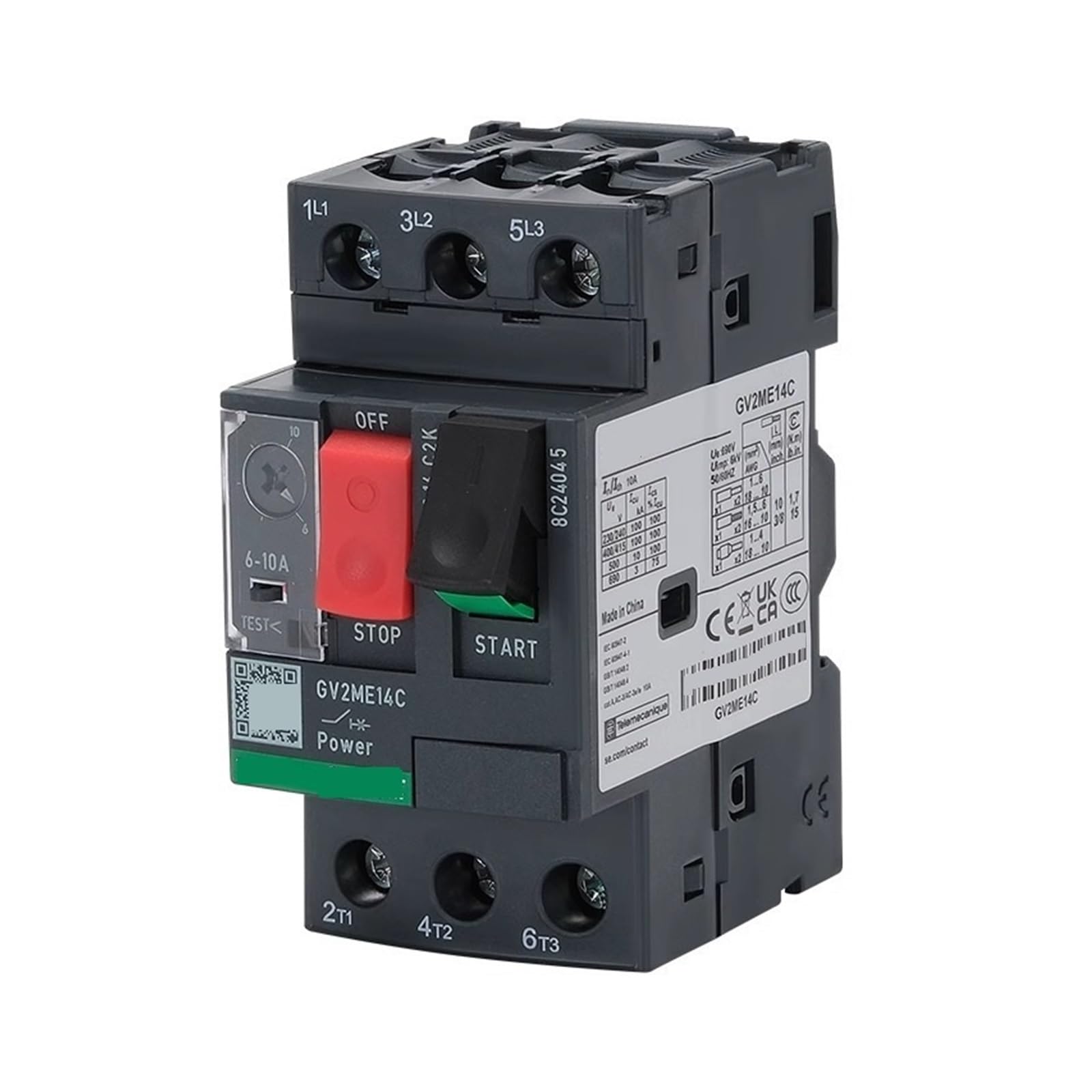 Disjoncteur de protection de moteur GV2ME07C thermomagnétique pour coffret électrique