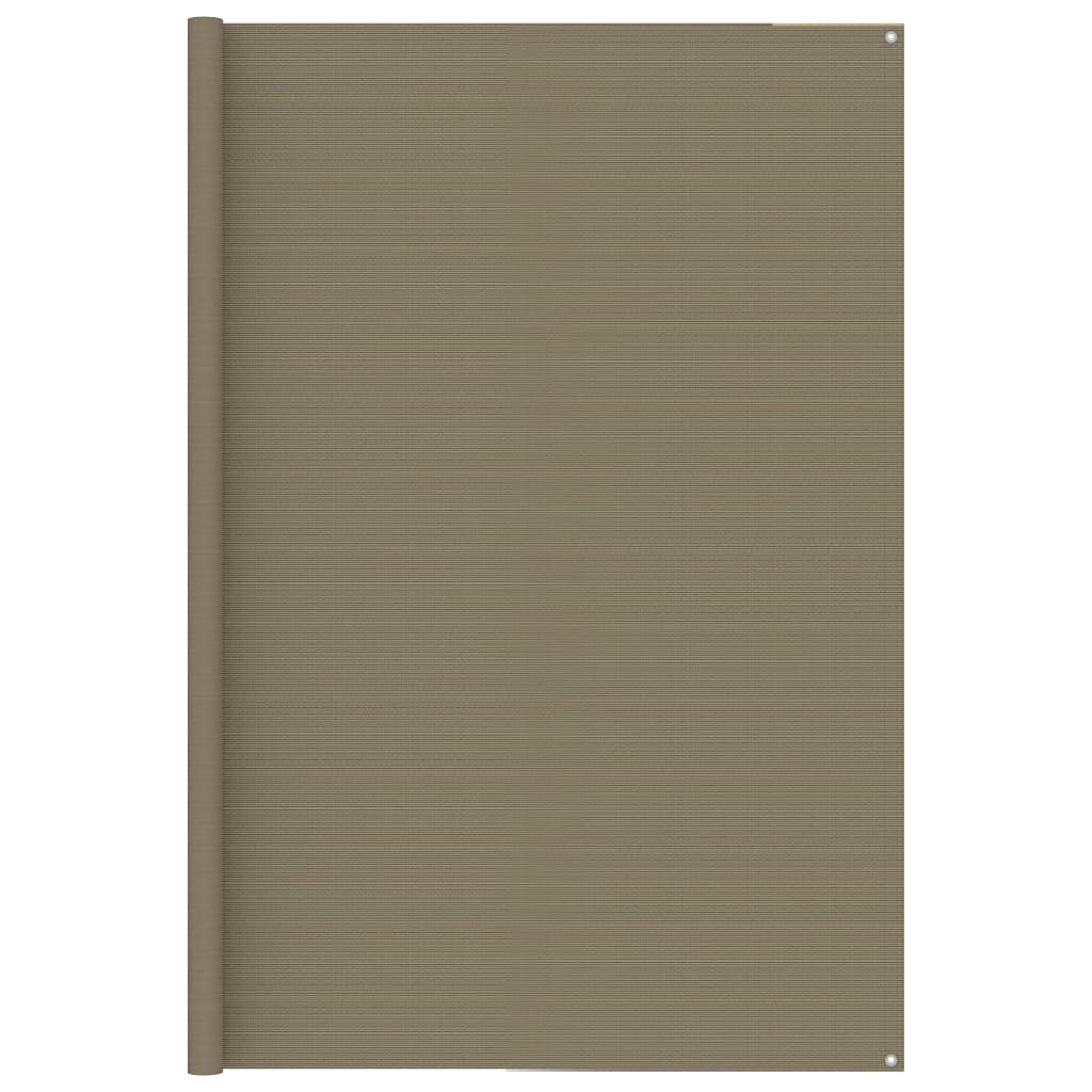 vidaXL Tent Carpet 250x250 cm Taupe - Breathable High-Density Polyethylene Outdoor Rug/Camping Groundsheet with Corner Eyelets