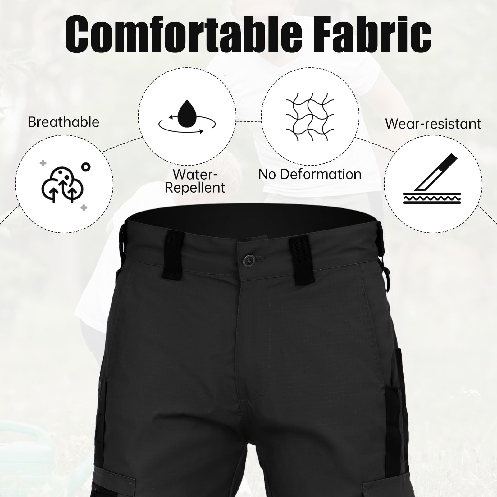 Pantalones de Trabajo para Hombre de Alta Resistencia con Múltiples Bolsillos, Pantalones de Combate Cargo para Senderismo, Acampada Casual Al Aire Libre