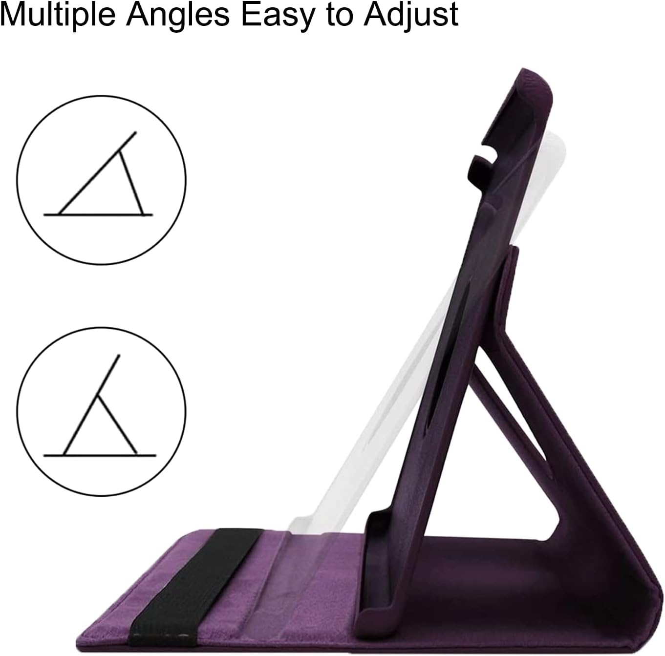 Rotating Case for Tab A7 Lite 8.7" 2021 (Model: SM-T220/T225/T227), 360 Degree Swiveling Leather Protective Cover Case for Samsung Galaxy Tab A7 Lite 8.7 Inch Tablet 2021 Release, Purple image 5
