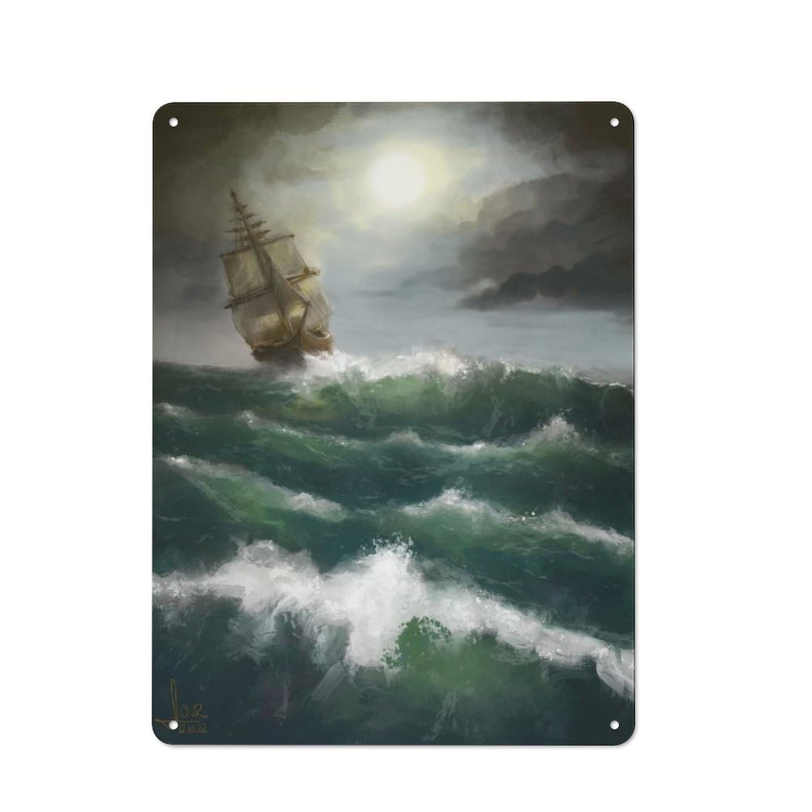 Storm Printed Metal Sign 40x30cm for Studio Or Craft Room, A New Home Present for Creative-space Collectors