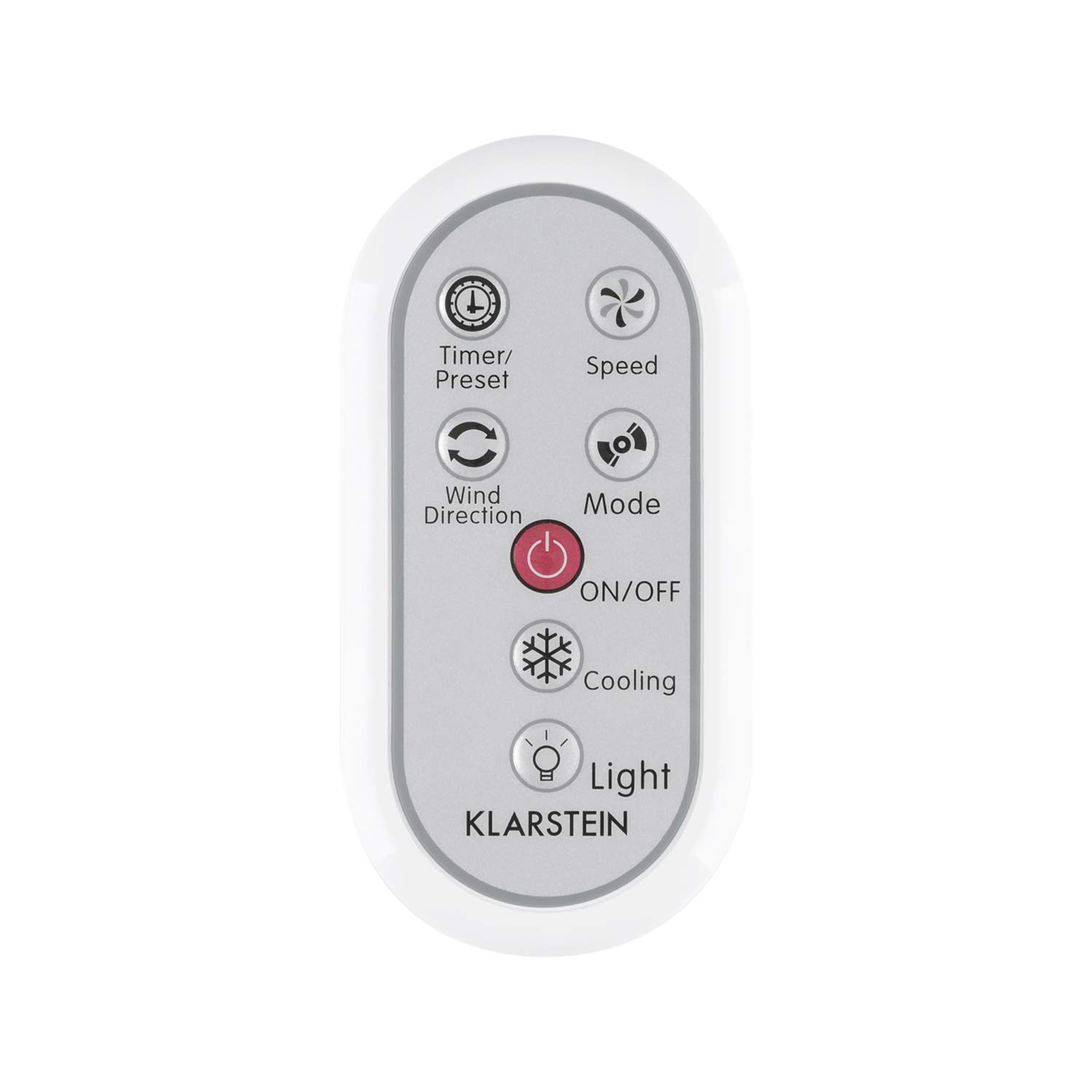 Klarstein Condizionatore Portatile 65W, 4in1, Climatizzatore Portatile, Raffrescatore Aria ad Acqua, Ventilatore, Deumidificatore, Silenzioso con Night Mode, 444m³/h, Serbatoio da 6L, Bianco Zinco