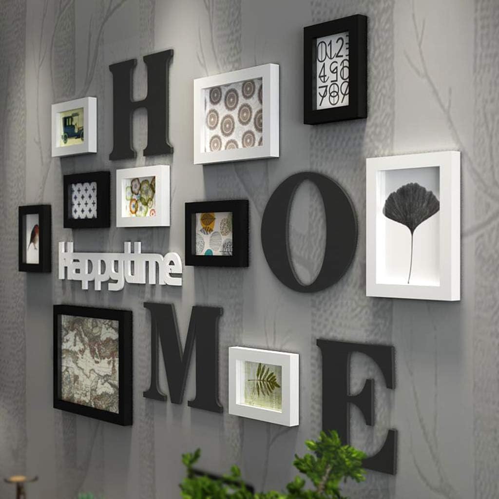 YZXK Modern Picture Frame Creative Solid Wood Photo Wall Living Room Multi-Photo Frame Portfolio Photo Wall