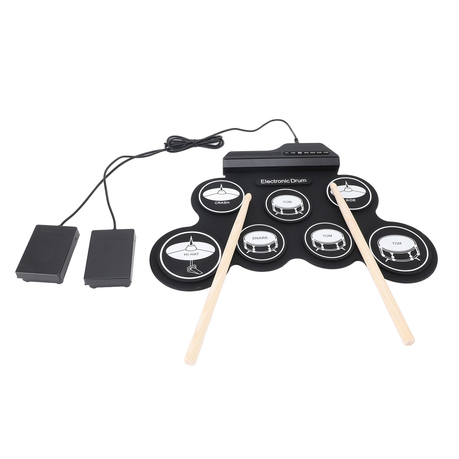 Pad per Batteria Elettronica Portatile USB, Set di Batteria Elettronica Pieghevole a Mano per Principianti, qualità del Suono Realistica, Metronomo per Musica Latina Pop Rock, Ottima Scelta