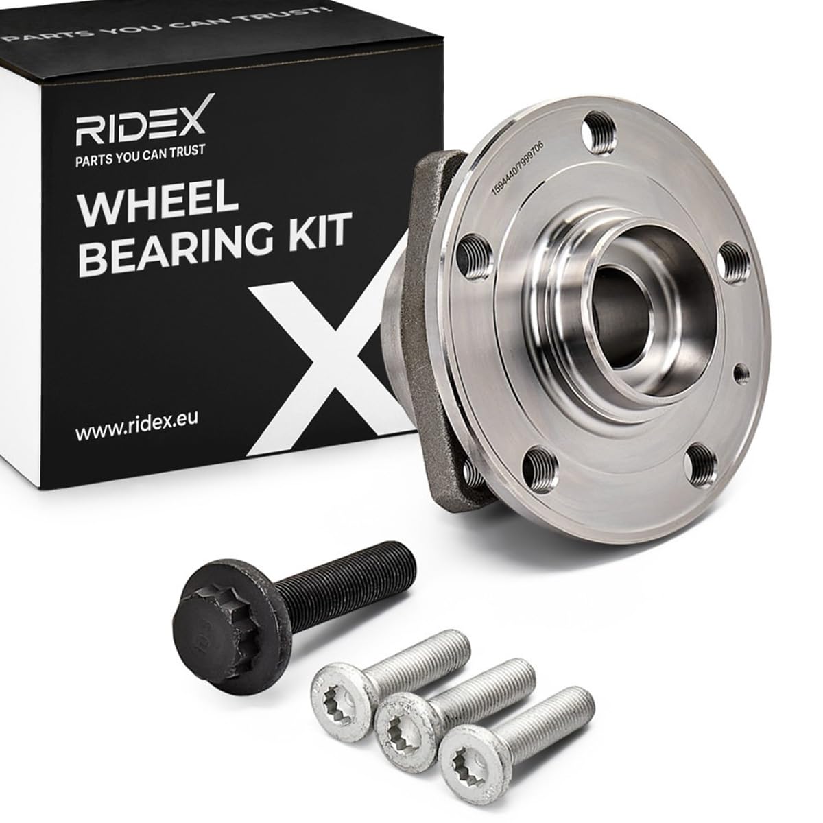 RIDEX 654W0053 Kit de roulement de roue Avant Arrière avec capteur ABS intégré avec vis/boulons Compatible avec VW Golf VII 3/5 portes 5G1, BQ1, BE1, BE2