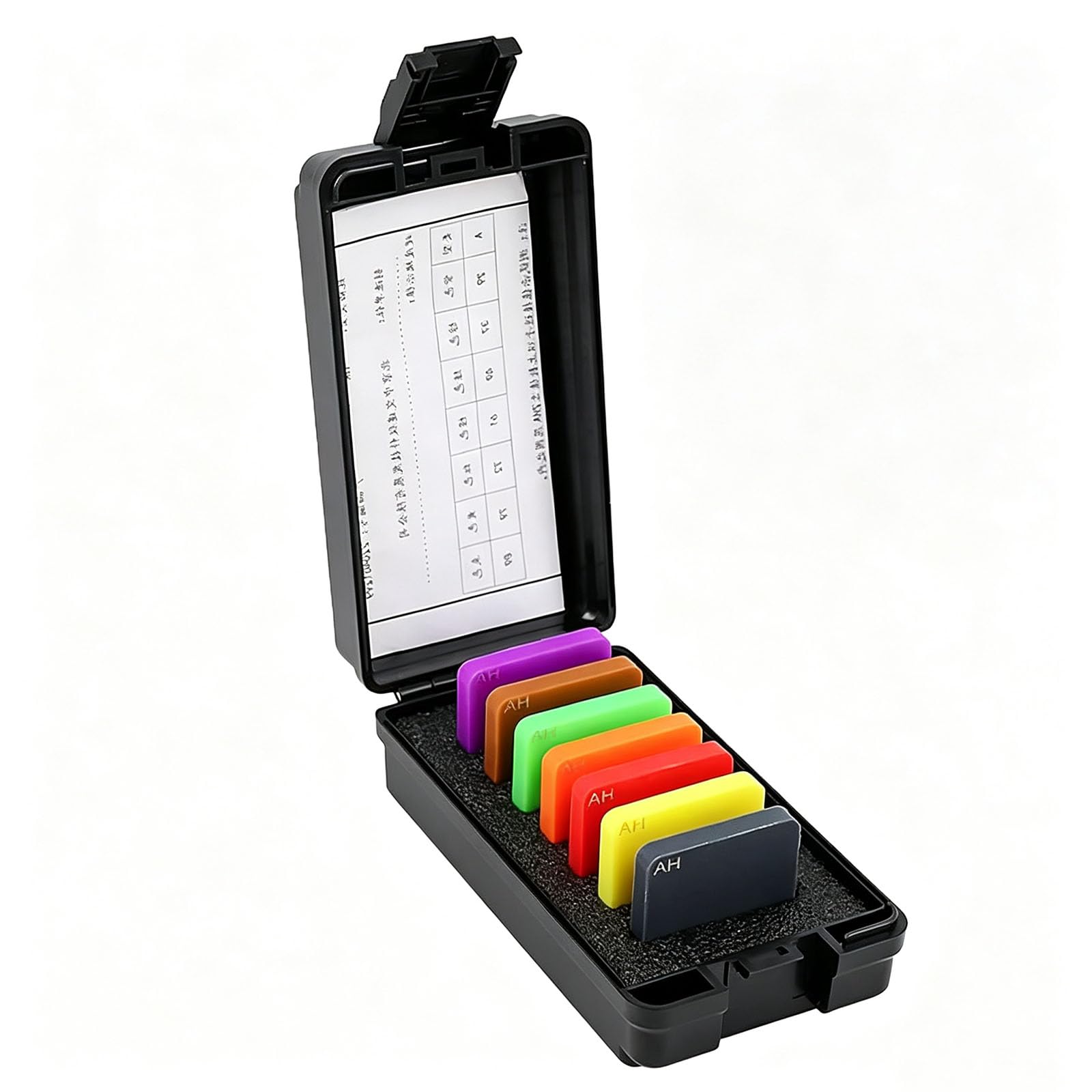 Shore-härteprüfblock Typ A, 7-block-set, Härteprüfgerät Für Gummi, 50 X 50 X 7 Mm, Shore-härtebereich 30 Hsa – 90 Hsa, Ideal Für Die Prüfung Von Elastomeren Und Weichgummi.