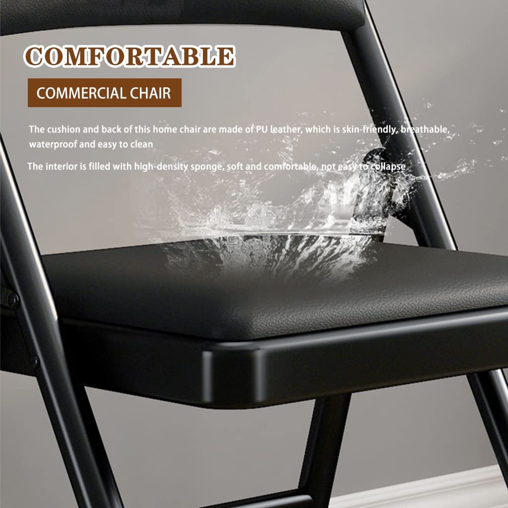 Chaises Pliante Chaises Rembourrées Pliantes Président De Conférence De Formation De Bureau, Chaise Dinante Se Pliante De Ménage, Chaise À Dossier De Dortoir Légère (Color : Noir, S : 45 * 45 * 79cm)