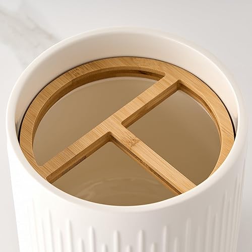 Miniatura 2 de JIEMEI HOME - Soporte para utensilios de cocina, de cerámica grande de 7.2 pulgadas para encimera de cocina, soporte para utensilios con tapete de