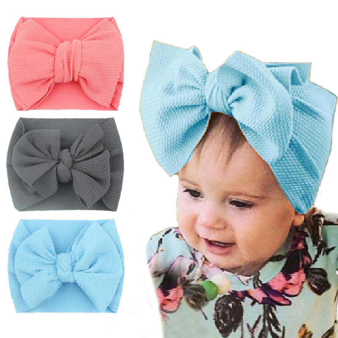 Babymoon Hairband Baby Headband Fabric Hair Accessories for Kids and Girls, Pack of 3 (Multicolor)-image-9