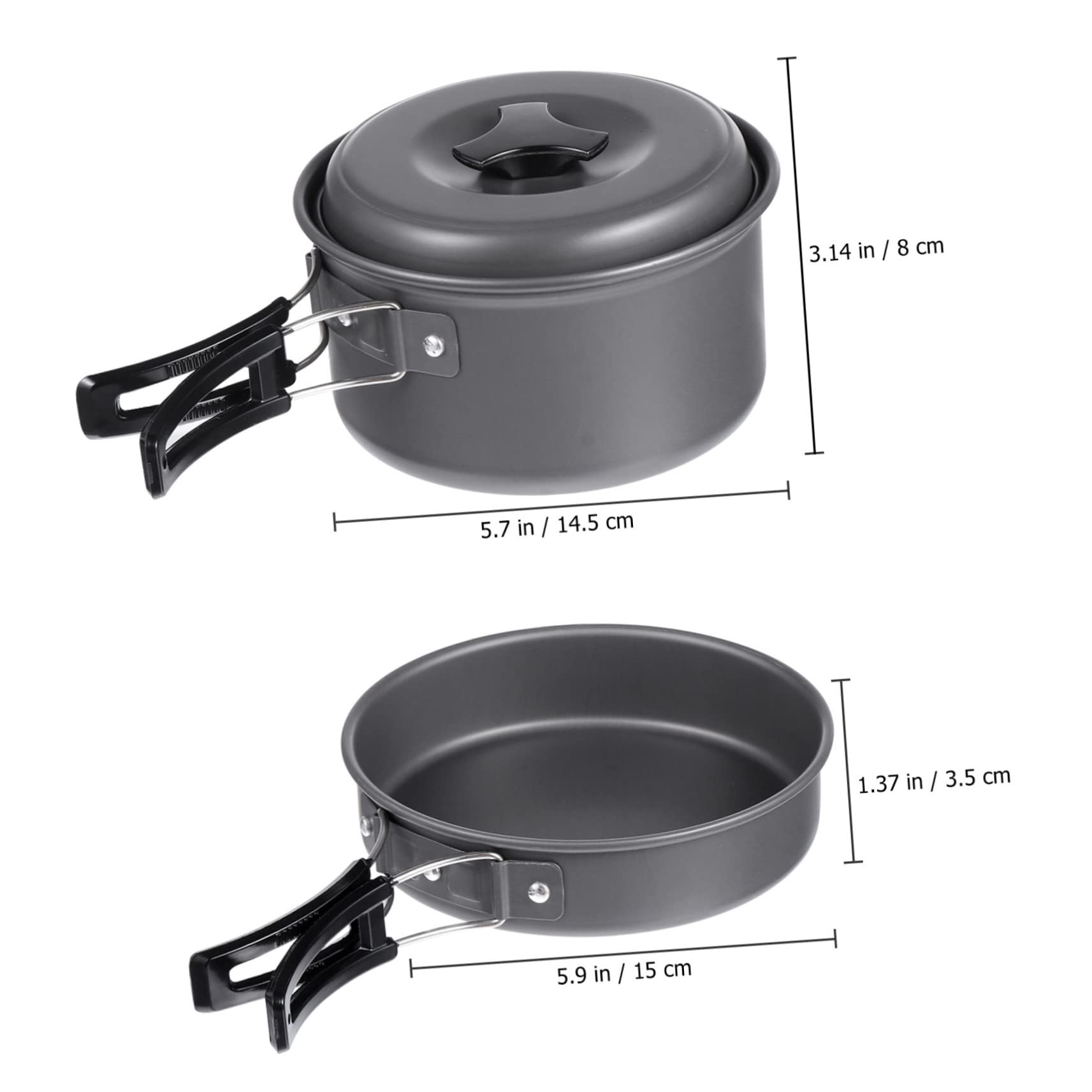 NAMOARLY Camping Pans Aluminum Camping Cookware Set Portable Outdoor Cooking Utensils