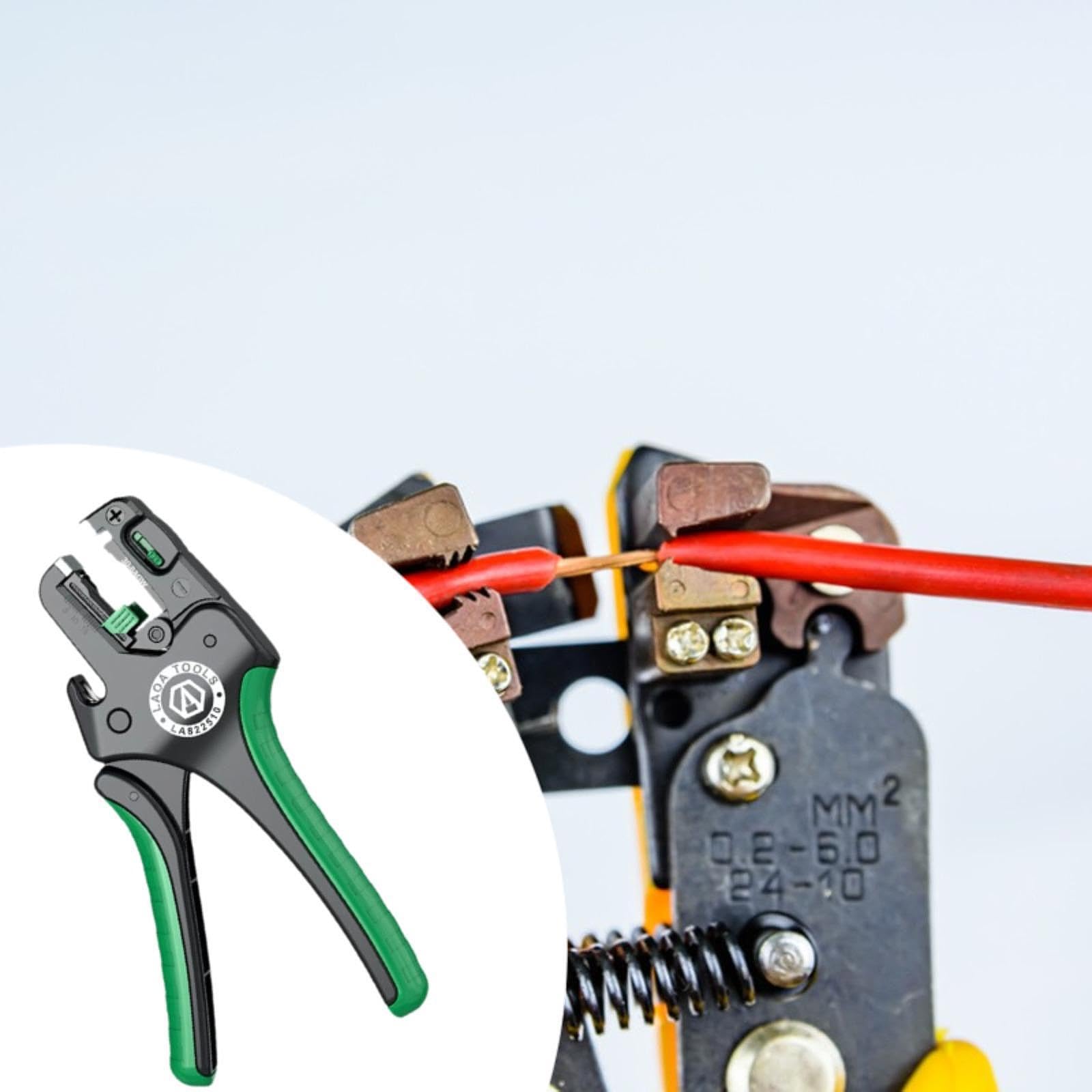 Qianly Pinza Automática Ajustable Herramienta para Desmontar Cable con de Autopresión y Corte Preciso Adecuada para Tareas de Reparación