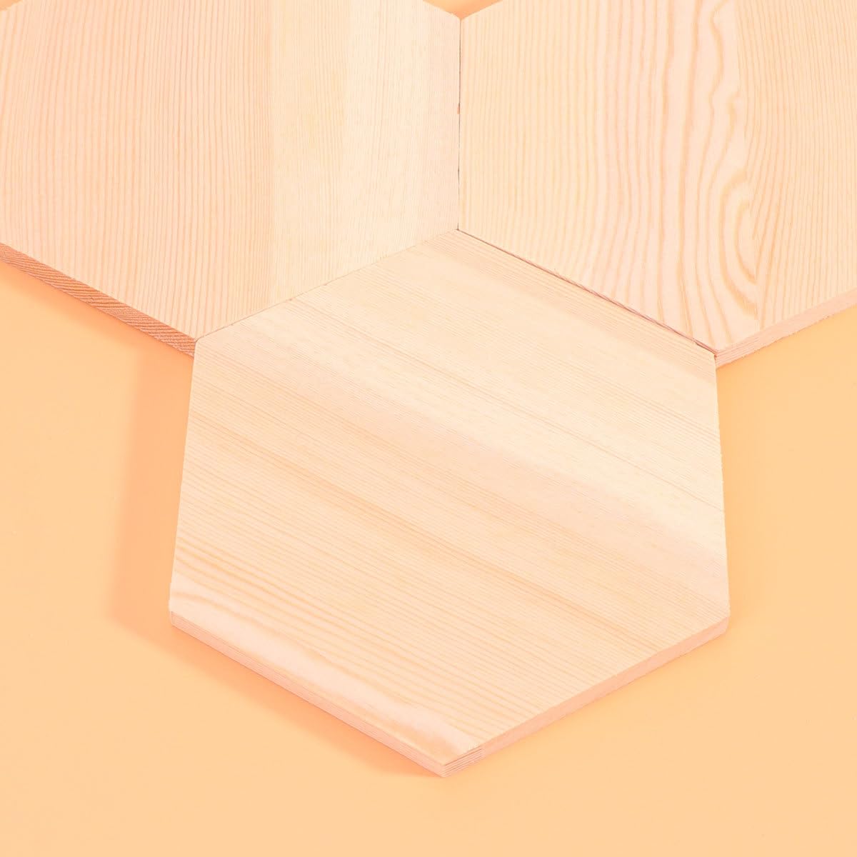 10 Piezas Bloques de Madera de Pino Hexagonales de 15 Cm Diámetro y 1 Cm Grosor para Manualidades, Tablones Artesanales para Bricolaje y Decoración Creativa
