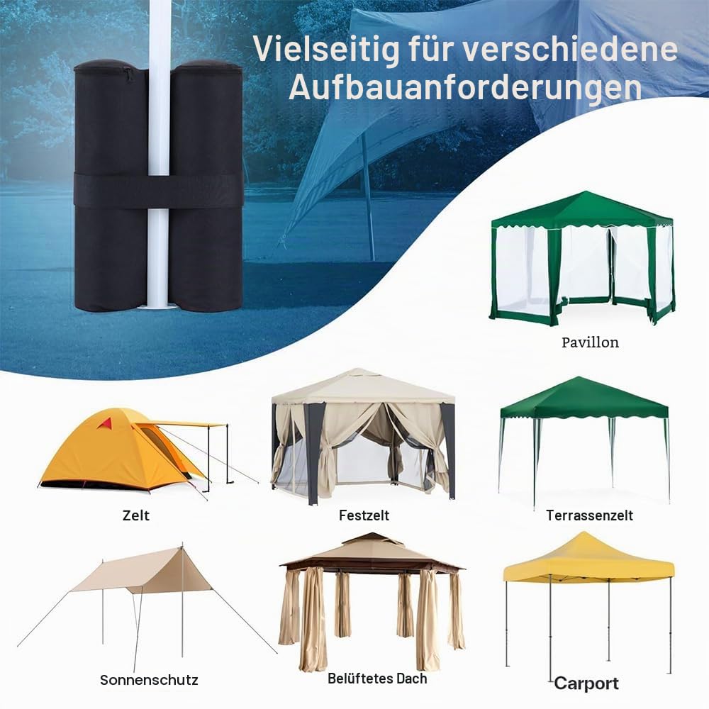 Pavillon Gewichte,8 Stück Sandsäcke zum Beschweren,Sandsack Beschwerung 800D Oxford-Stoff,Pavillon Beschwerer 45x40cm für Pavillon,Garten,StrandZelt,Sonnenschirme Elektronik & Foto