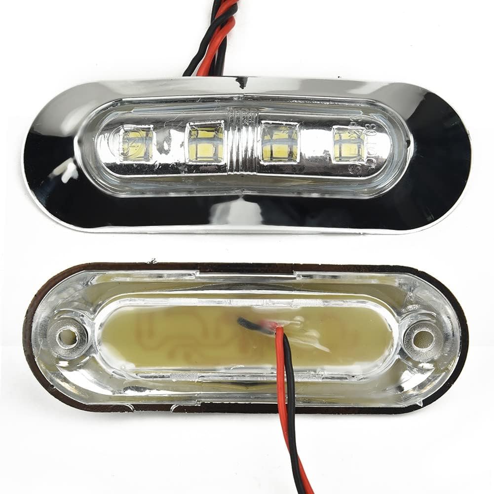 4pcs DC 12V-24V Marine Boat Courtesy Lights Cabin Deck Walkway Stair Light White Super Bright Waterproof Interior Lights