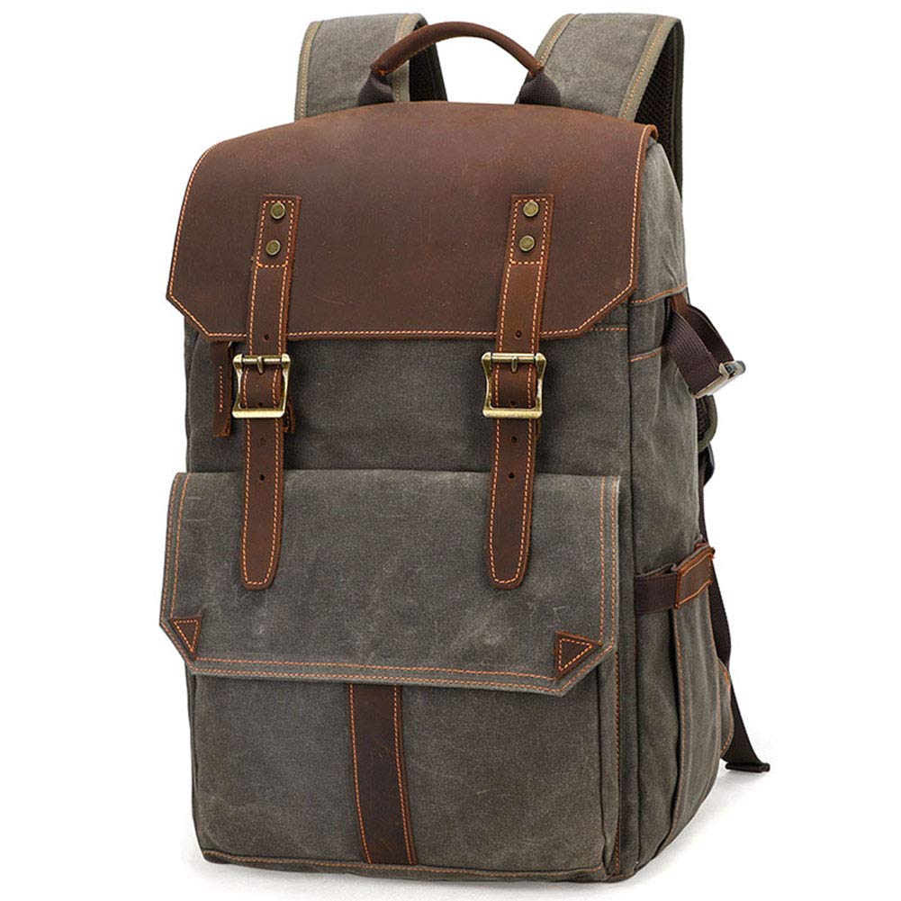 Outdoor Waterproof Photography DSLR Camera Backpack Wax Dye Canvas Video Digital Photo Bag Case-image-38
