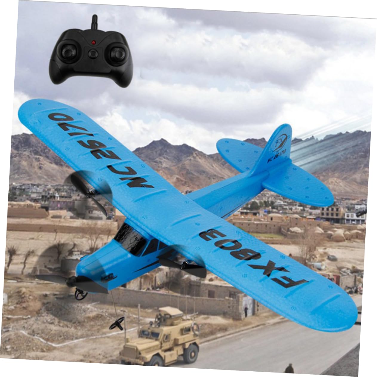 TOYANDONA Avión RC 2, 4 GHz Epp Modelo de Avión de Alas Fijas Azul