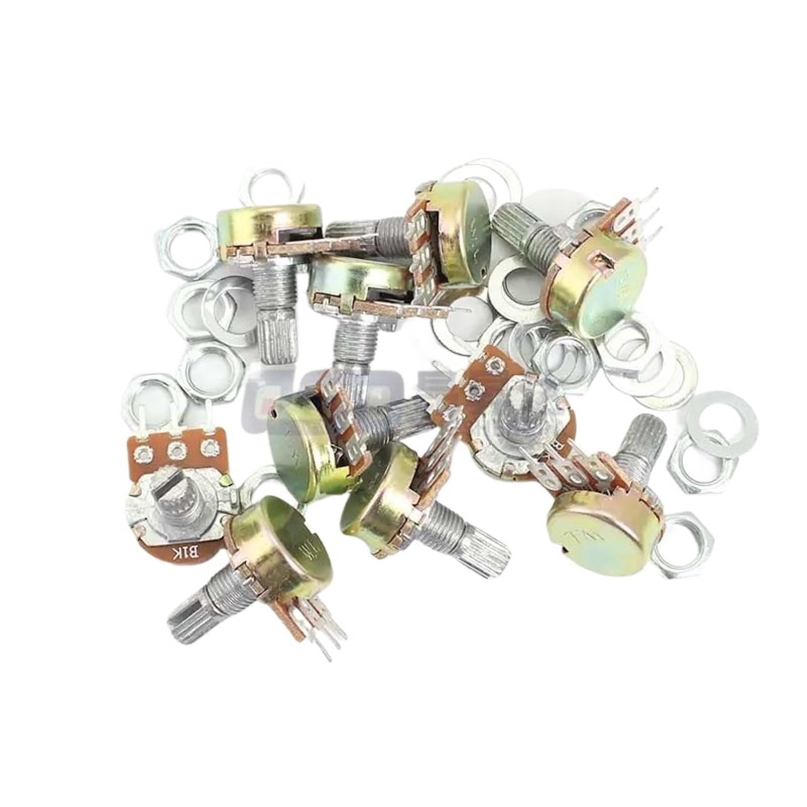 10 Uds WH148 3PIN B 1K 2K 5K 10K 20K 50K 100K 250K 500K 1M potenciómetro único L15(Size:100K Ohm)