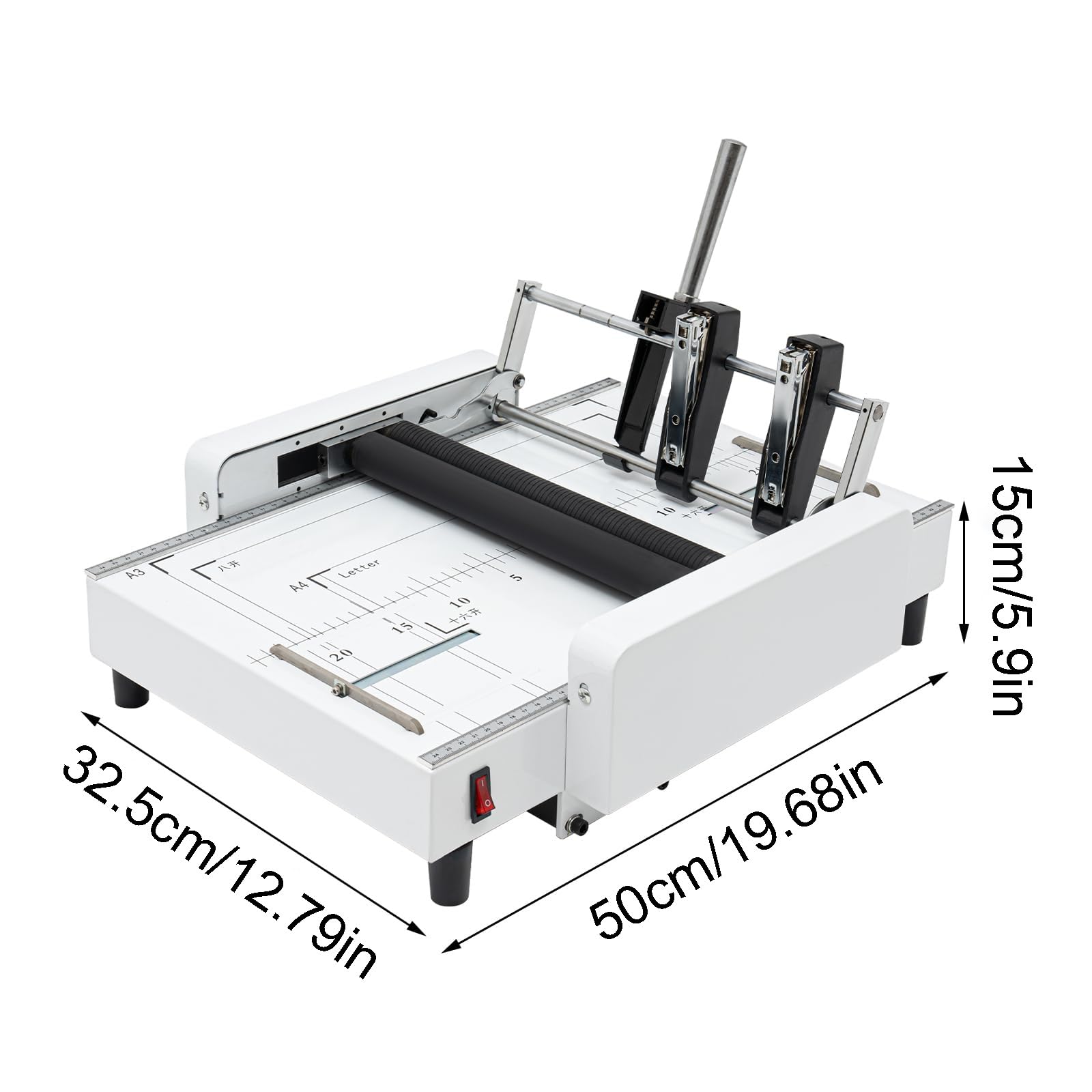 Heftbinde-Faltmaschine, 2-in-1 Papierordner Hefter, 60W mit Sichtfeld für Schulen, Druckereien, Büros