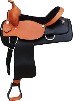 13"-18" Western Two-Tone Synthetic Trail Barrel Pleasure Horse Saddle 49106